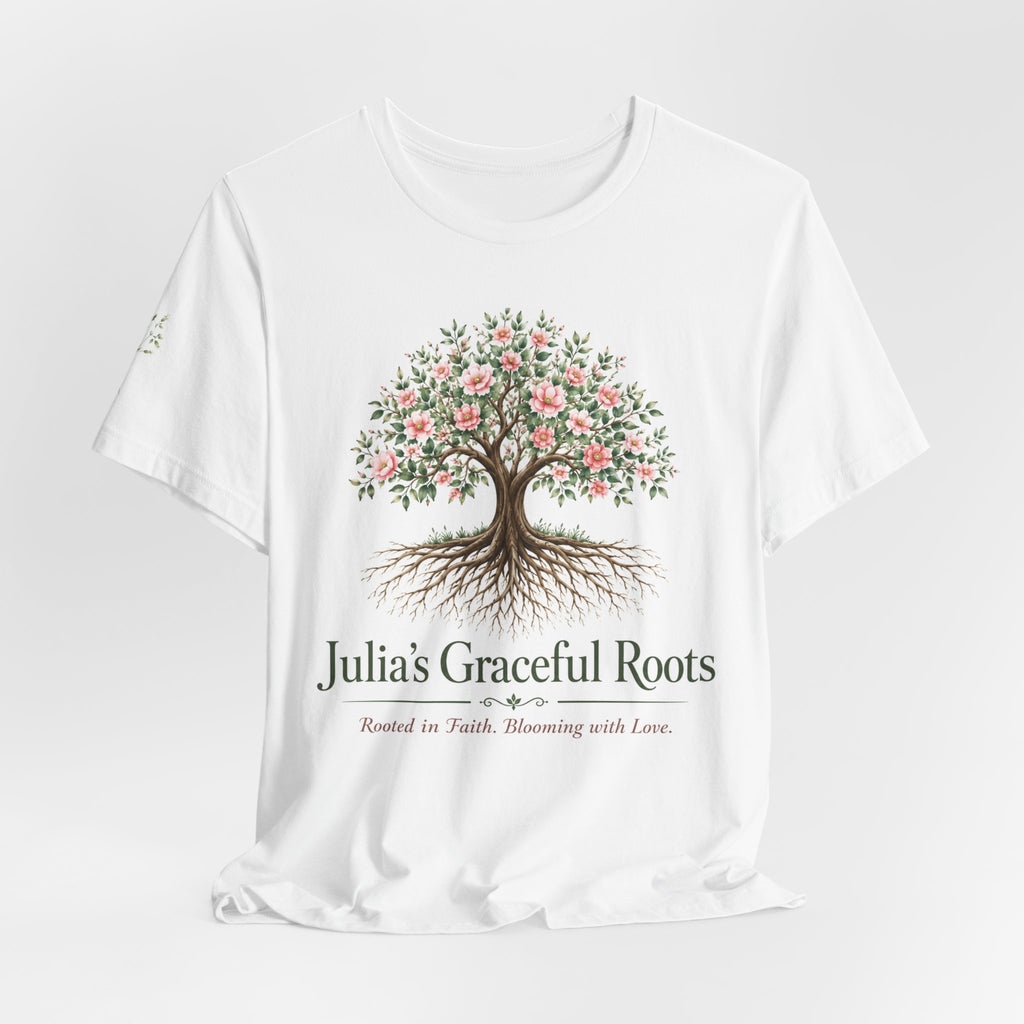 Julia's Graceful Roots™ Tree Tee | Rooted in Faith Floral T-Shirt
