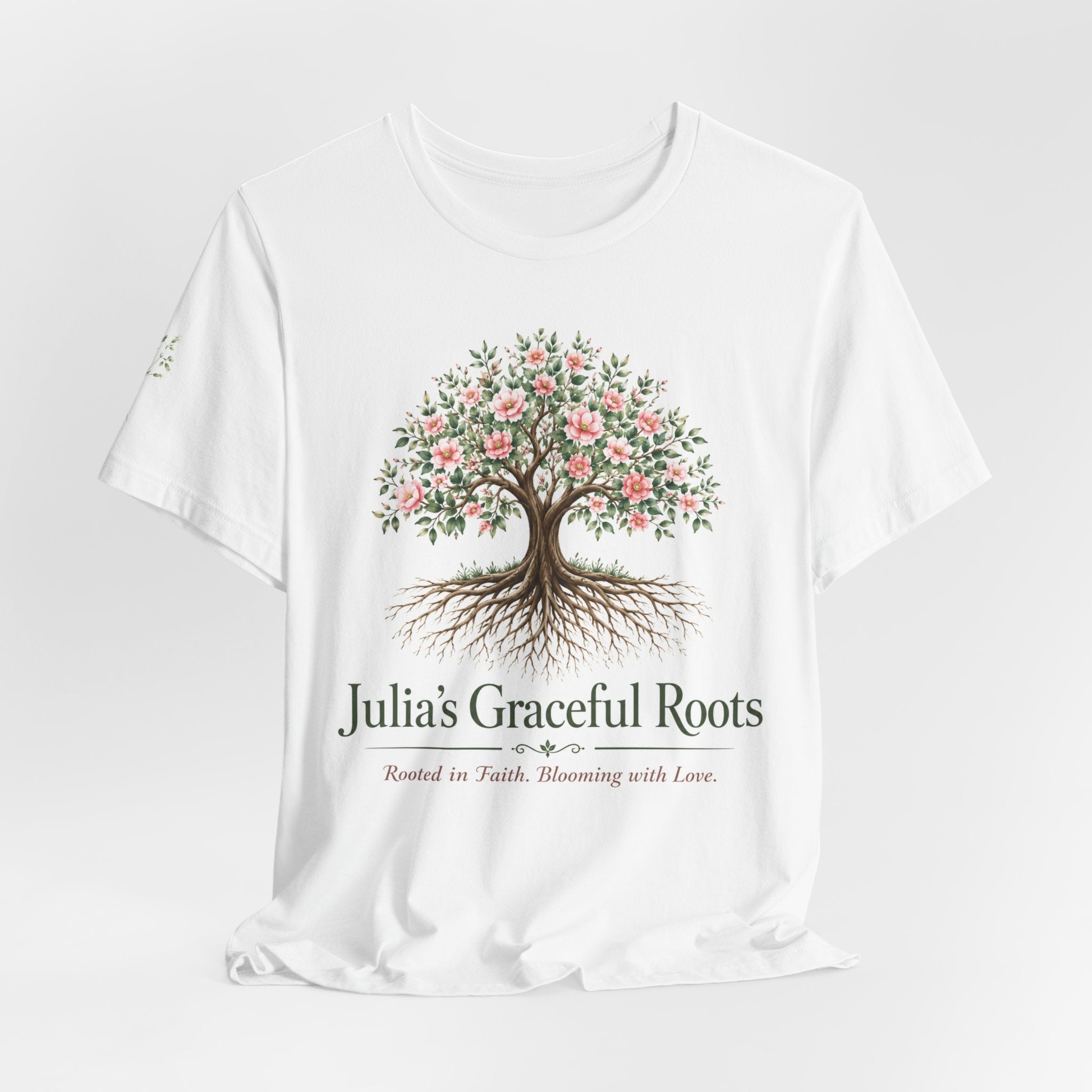 Julia's Graceful Roots™ Tree Tee | Rooted in Faith Floral T-Shirt